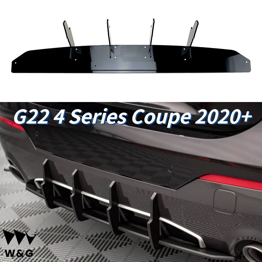 リアバンパーディフューザー サイドスプリッター BMW G22 4シリーズクーペ Mパック Mパフォーマンスボディキット 2020 2021+ グロ｜ectmmstore｜02