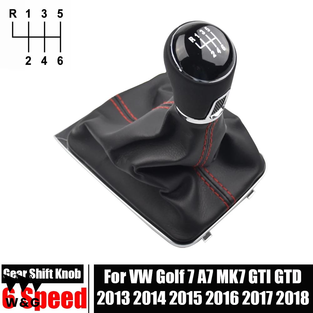 VW ゴルフ 7 A7 MK7 GTI GTD 13-18 車 5 /6 速車ギア スティック レバー シフト ノブ レザー ブーツ付き｜ectmmstore｜03