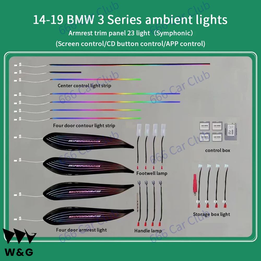 LED 包囲ライト BMW 3/4 シリーズ F30 F31 F32 インナー中央制御器械スピーカー カバー シンフォニー装飾ランプ｜ectmmstore｜02