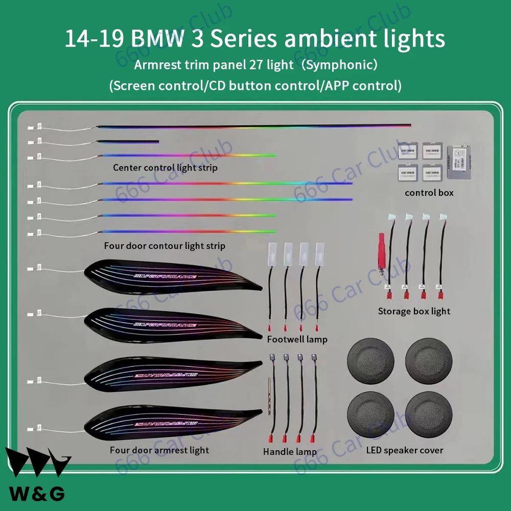 LED 包囲ライト BMW 3/4 シリーズ F30 F31 F32 インナー中央制御器械スピーカー カバー シンフォニー装飾ランプ｜ectmmstore｜05