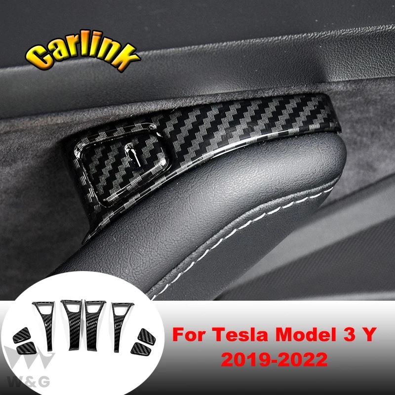 テスラ モデル 3 モデル Y 2019-2022 ABS カーボン ウィンドウ リフティング コントロール パネル ボタン スイッチ トリム フレ｜ectmmstore｜04