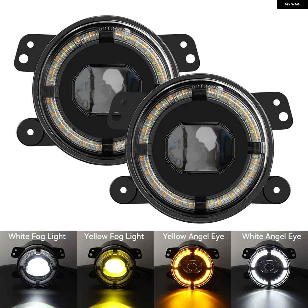 並行輸入品 フォグランプ 30W 4インチ ホワイト DRL ラウンド LED レンズ 付き プロジェクター 4インチ フォグランプ オフロード ダッジ クライスラーの画像
