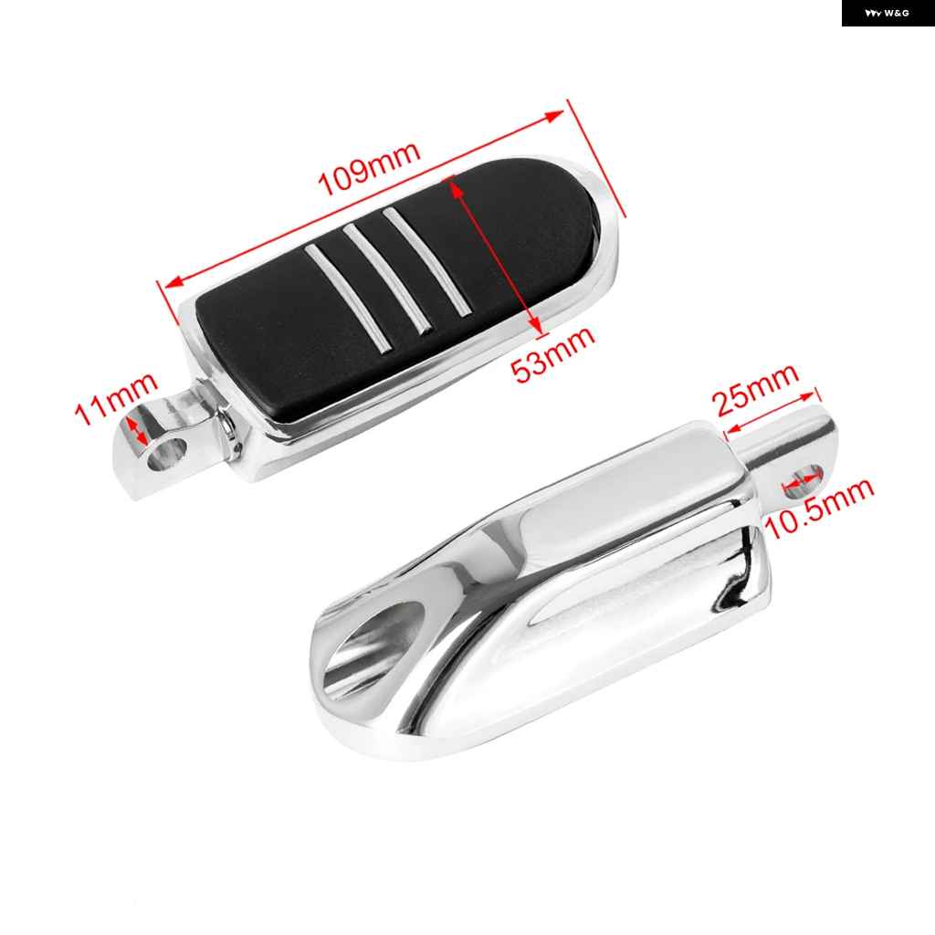 並行輸入品 オートバイ バイク 汎用 フットペグ 10MM穴 フロント/リア フットレスト ペダル オス マウント ハーレー スポーツスター XL883 ツーリング FLの画像