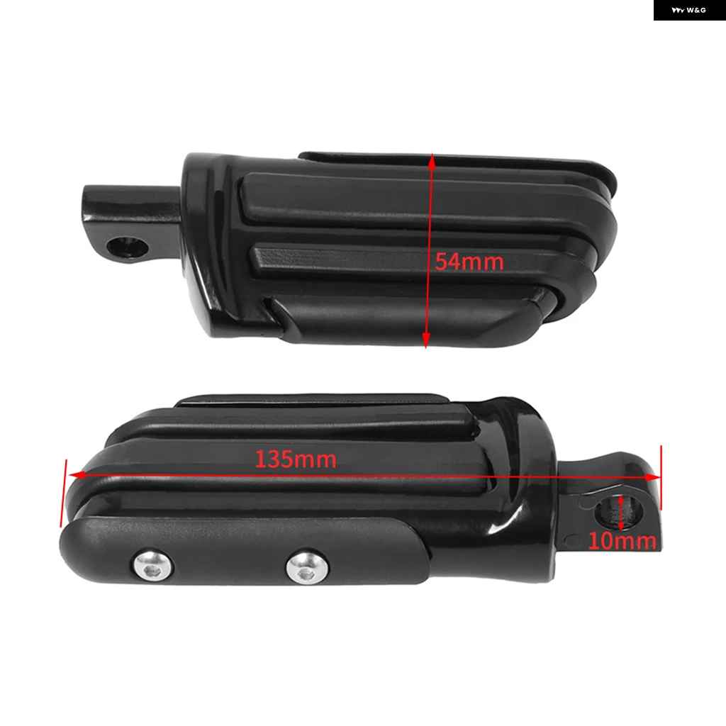 並行輸入品 オートバイ バイク 汎用 フットペグ 10MM穴 フロント/リア フットレスト ペダル オス マウント ハーレー スポーツスター XL883 ツーリング FLの画像