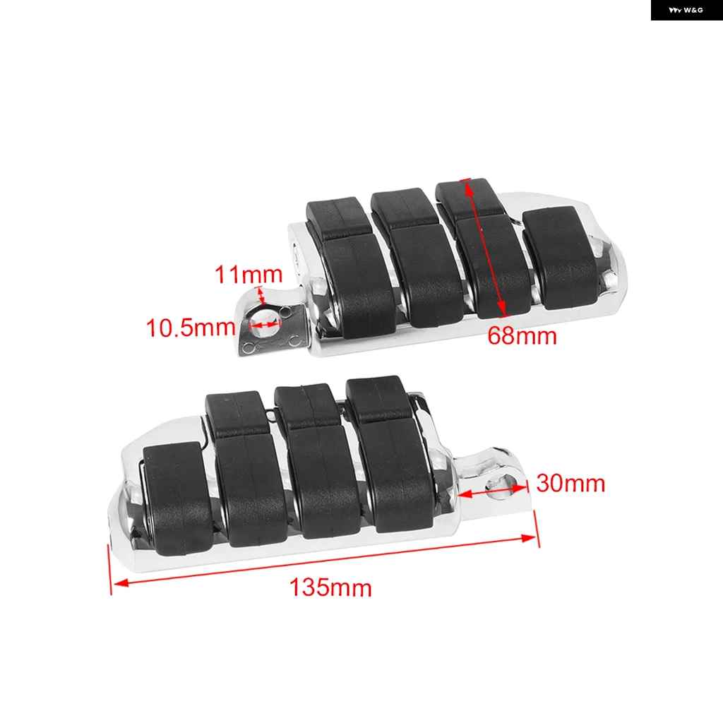並行輸入品 オートバイ バイク 汎用 フットペグ 10MM穴 フロント/リア フットレスト ペダル オス マウント ハーレー スポーツスター XL883 ツーリング FLの画像
