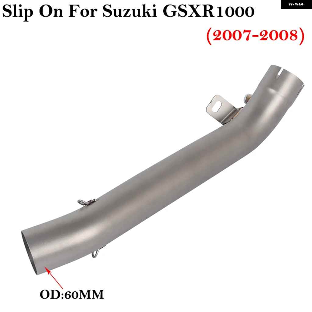 並行輸入品 スリップオン スズキ GSXR1000 GSXR 1000 K8 K9 L1 2007 - 2011 オートバイ バイク 排気 システム ミドルリンク パイプ 接続 60MM マフラーの画像