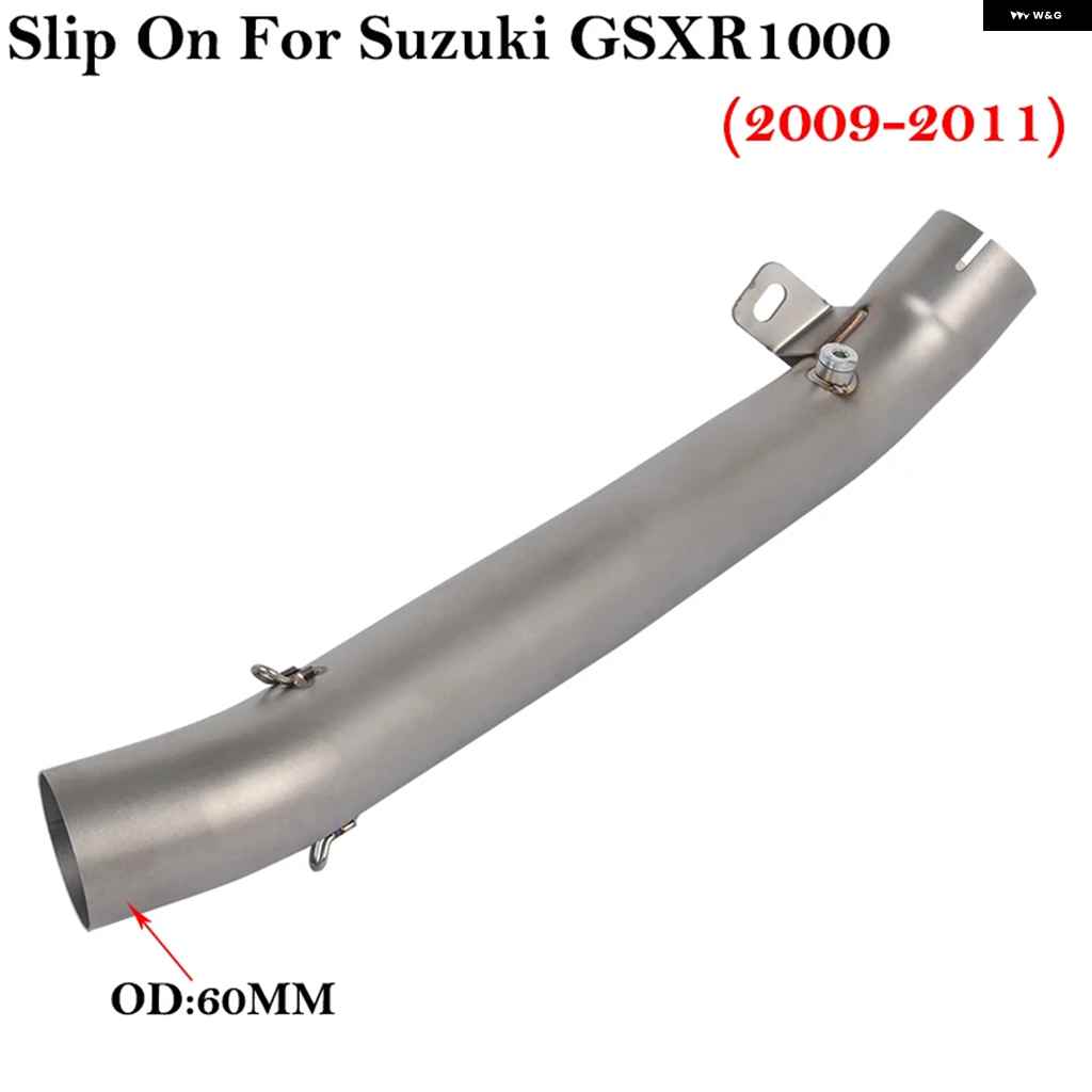並行輸入品 スリップオン スズキ GSXR1000 GSXR 1000 K8 K9 L1 2007 - 2011 オートバイ バイク 排気 システム ミドルリンク パイプ 接続 60MM マフラーの画像