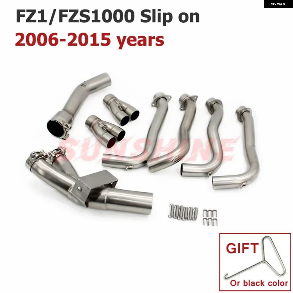 並行輸入品 YZF ヤマハ FZ1 FZS1000 2006-2015 オートバイ エキゾーストフロント パイプ モトクロス フル システム ステンレス スリップオン_1