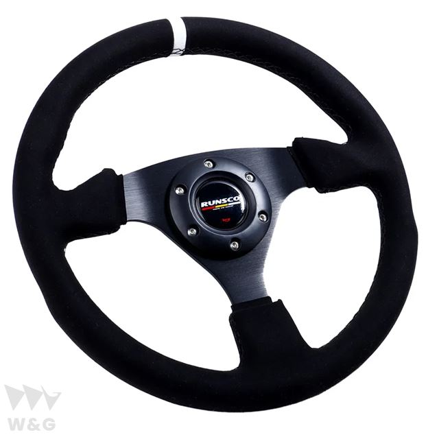 スポーツステアリングホイール 自動車用 ドリフトSIMレーシング フラットスエード 制御70mm/pcd 6061-t6 330mm｜ectmmstore｜02