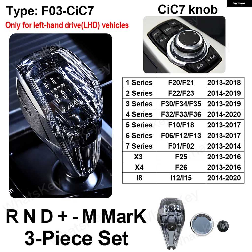  leftクリスタルシフトノブ　f30/f31/f32/f36 並行輸入品クリスタル ギア シフト ノブ BMW F30 F31 F32 F36 F01 I8