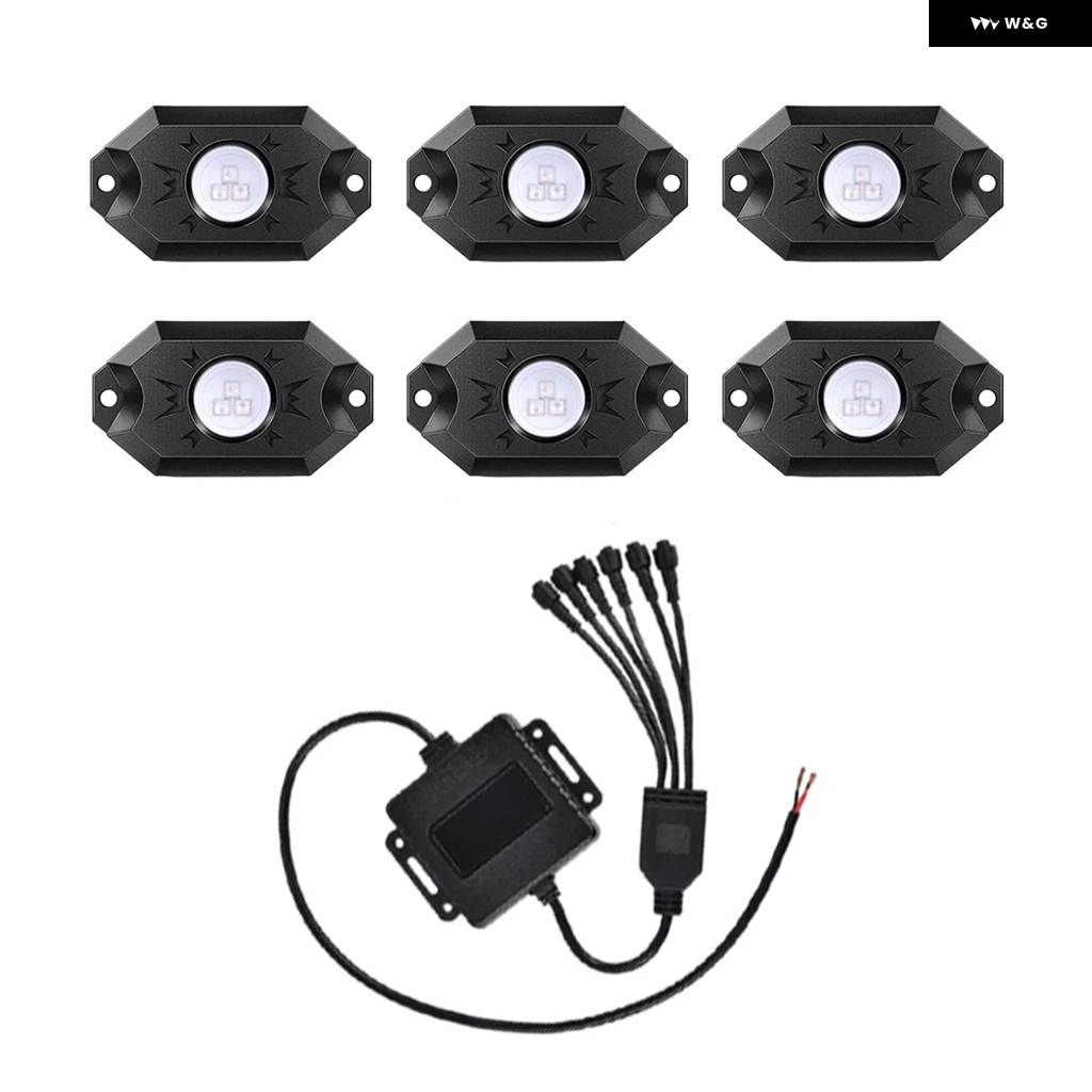 並行輸入品4/6個セット 12V RGB LED ロックライト ムードライト 車ホイールランプ アクセサリー 車 トラック オートバイ ATV_2
