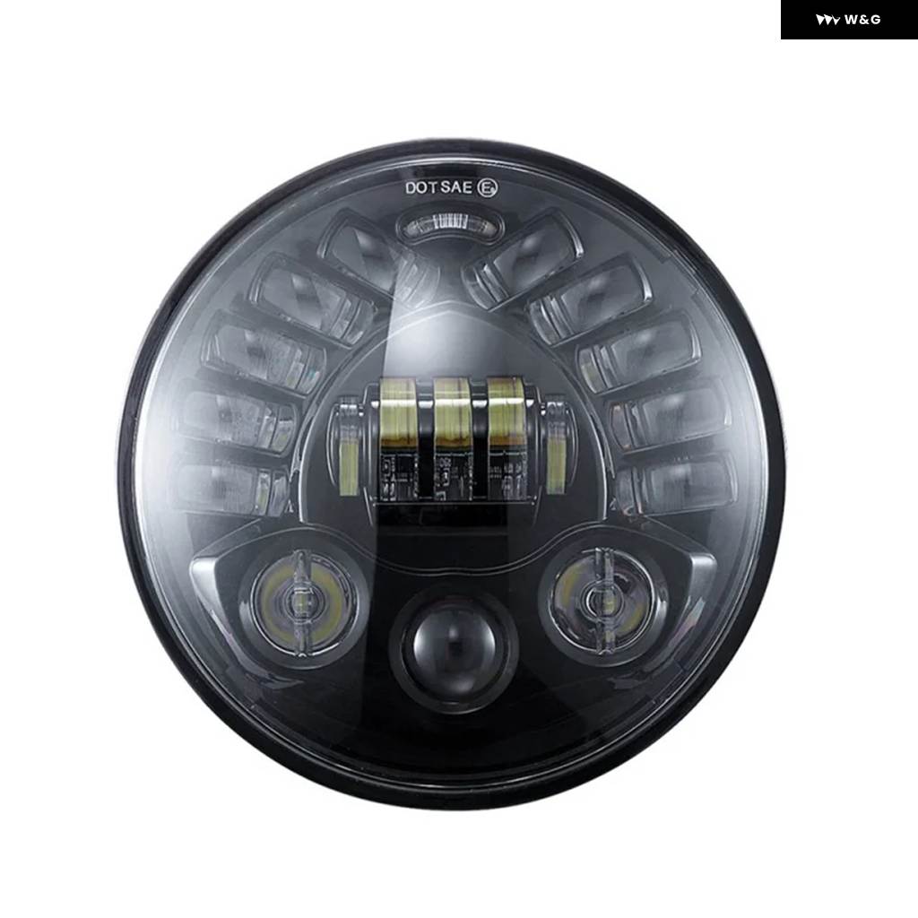 並行輸入品 7インチ アダプティブ ラウンド オートバイ LED プロジェクター ヘッドライト ハイロービーム ハーレー BMW R NINET R9T 防水 LED_1