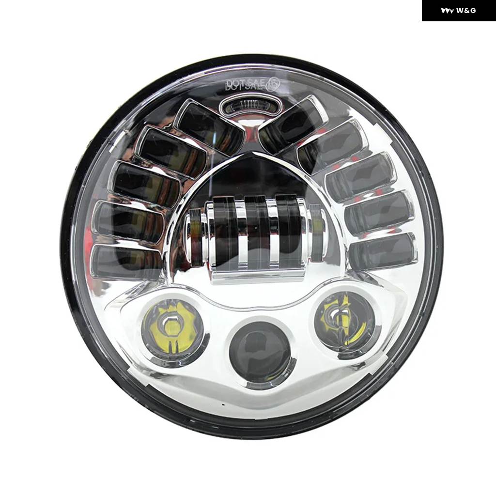 並行輸入品 7インチ アダプティブ ラウンド オートバイ LED プロジェクター ヘッドライト ハイロービーム ハーレー BMW R NINET R9T 防水 LED_2