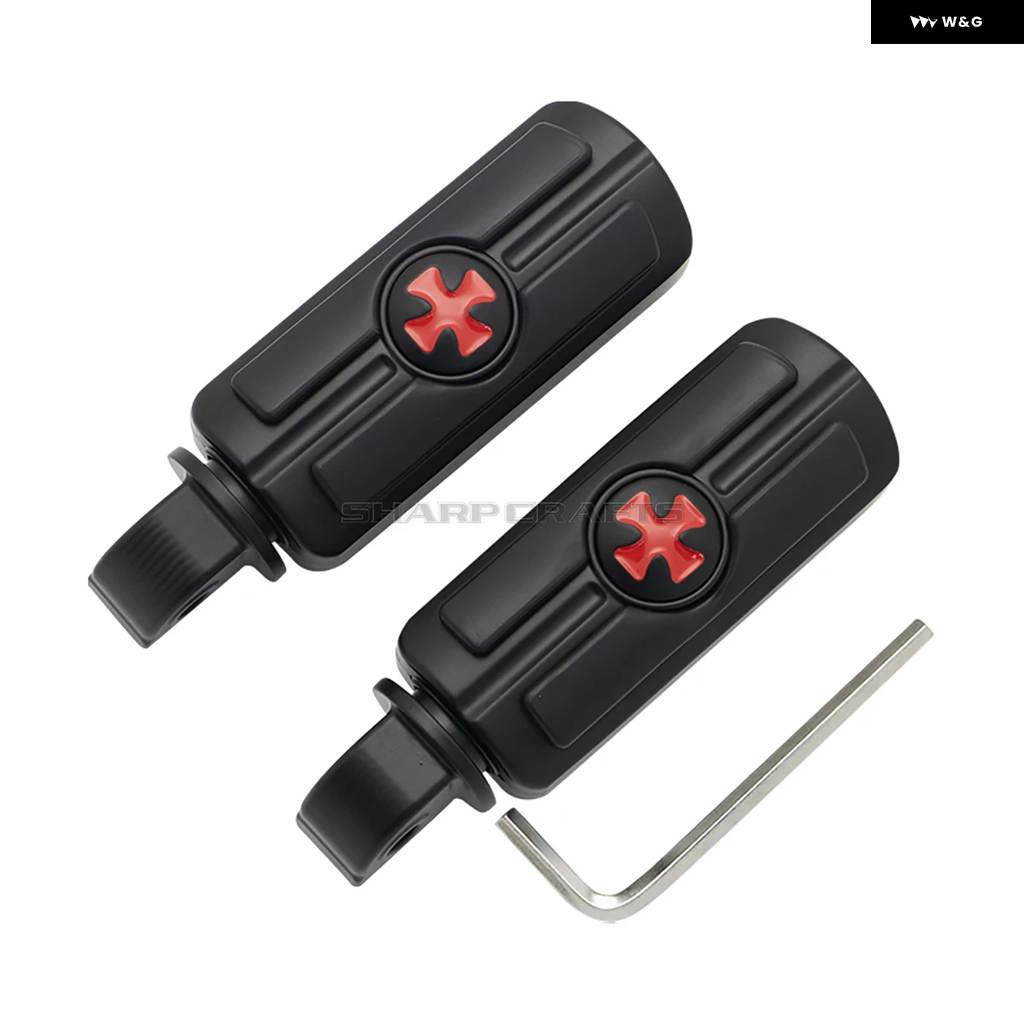 並行輸入品 オートバイ アクセサリー クローム/ブラック リア左右 フットレスト ペダル フットペグ アルミゴム スズキ GZ125HS GZ150-A/Eの画像