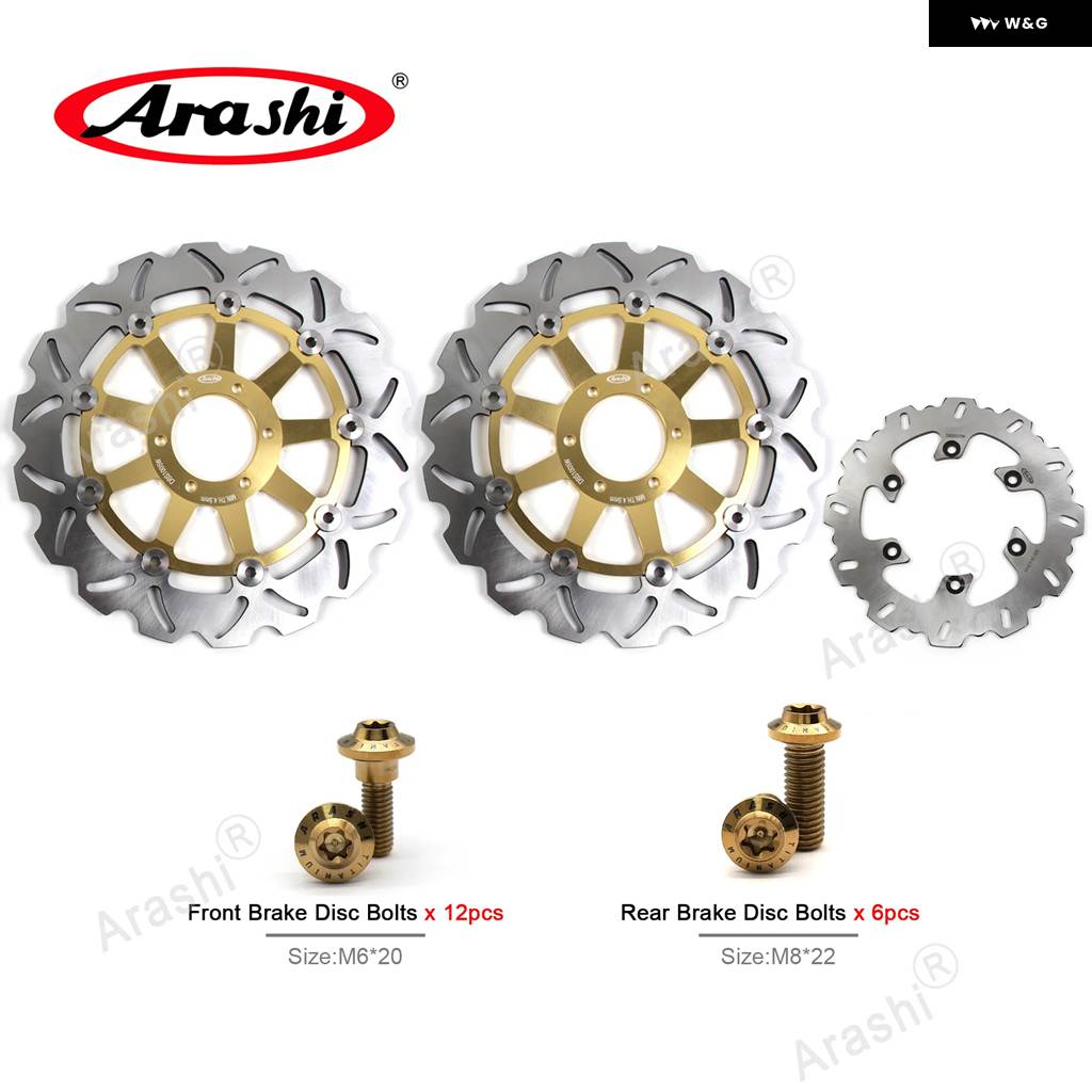 並行輸入品ヤマハ XJR 400 1995 - 00 XJR400 CNC フルフローティング フロントリア ブレーキディスク ブレーキローター 1セット_3