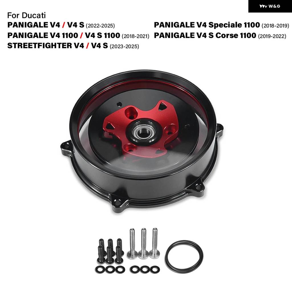 並行輸入品ドゥカティ PANIGALE V4 V4S 2022-2025 V4 1100 2018-2021 STREETFIGHTER V4 2023-2025 バイク エンジン クリアクラッチカバー プロテクターの画像