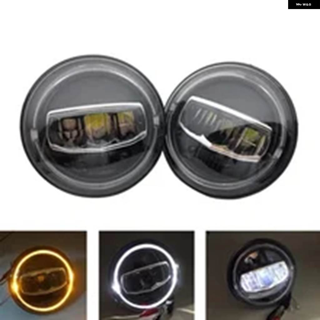 並行輸入品7インチ LED ヘッドライト ハイ/ロービーム 50W 30W ハローリング アンバー エンジェルアイ NIVA オートバイ バイク LADA オフロード 4X4 UAZ