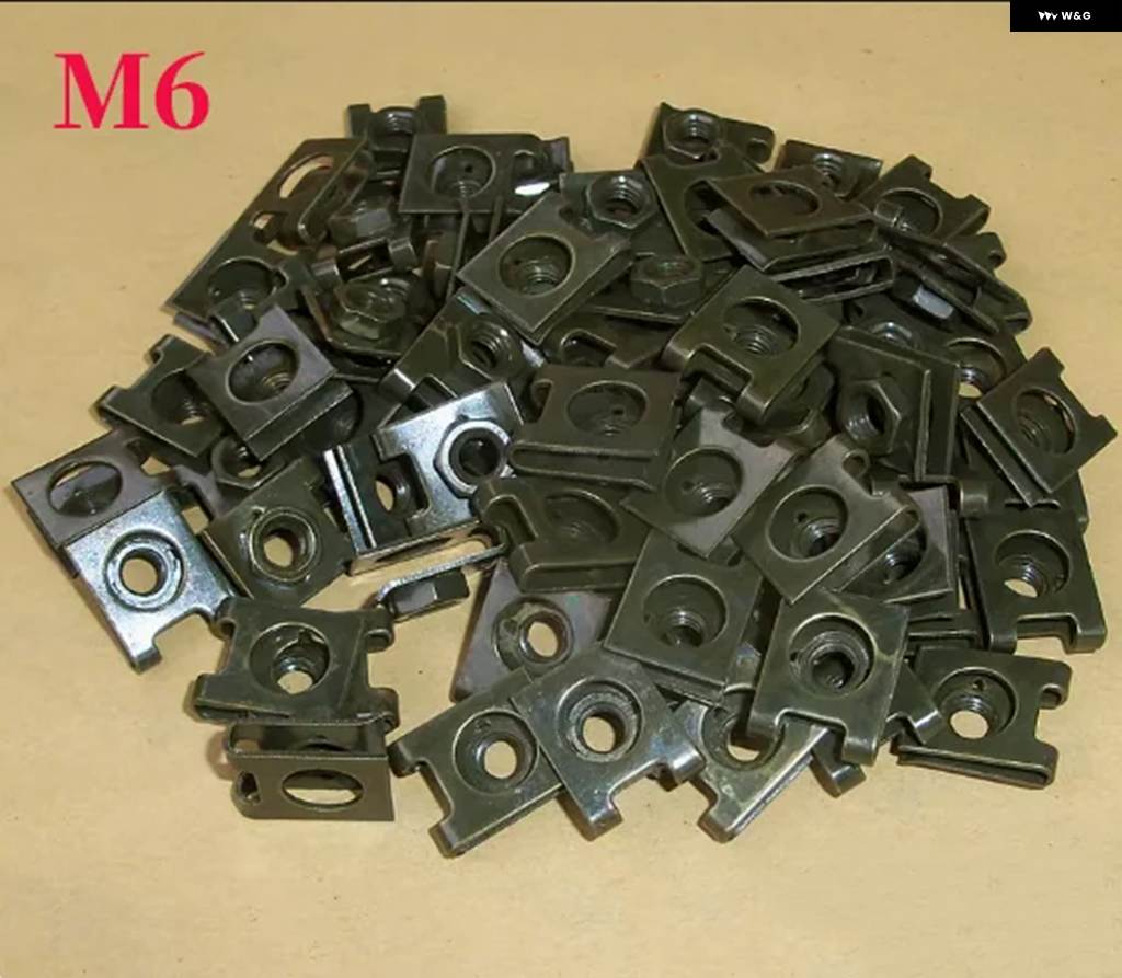 並行輸入品M5 M6 車用 金属 ネジクリップ ミックスセット U型ファスナークリップ ネジ付き 防錆 フェンダー バンパー バックル アイアン板ネジ_1