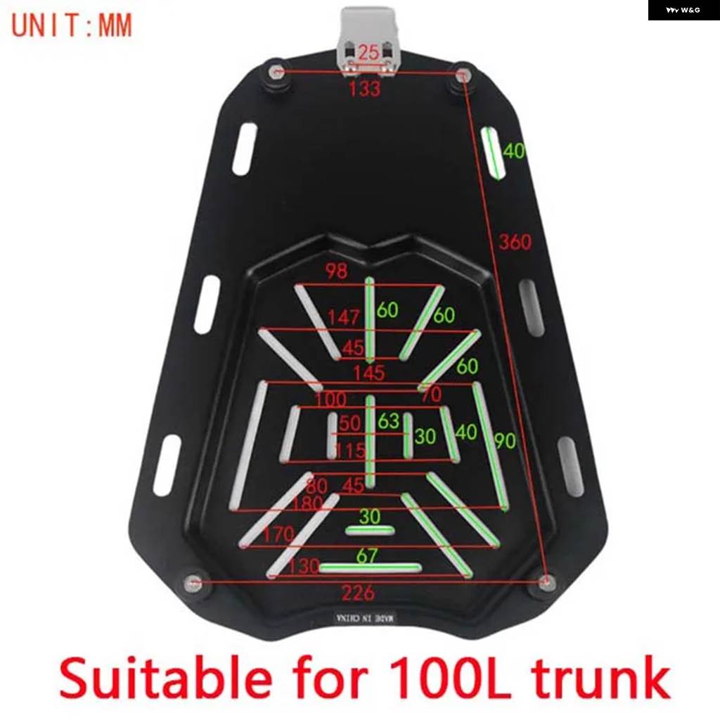 並行輸入品45L/55L/65L/80L/100L オートバイ トップリアラゲッジ ボックス ブラケット プレート トランク ブーツ クイックリリースベースプレート シェの画像