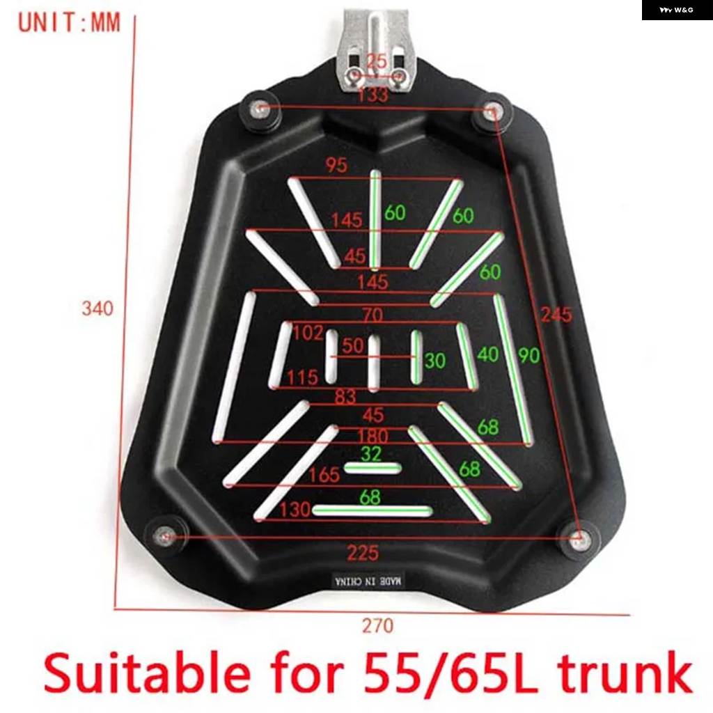 並行輸入品45L/55L/65L/80L/100L オートバイ トップリアラゲッジ ボックス ブラケット プレート トランク ブーツ クイックリリースベースプレート シェの画像
