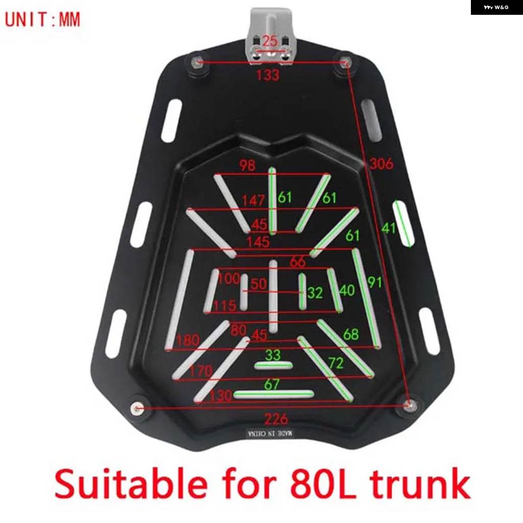 並行輸入品45L/55L/65L/80L/100L オートバイ トップリアラゲッジ ボックス ブラケット プレート トランク ブーツ クイックリリースベースプレート シェの画像