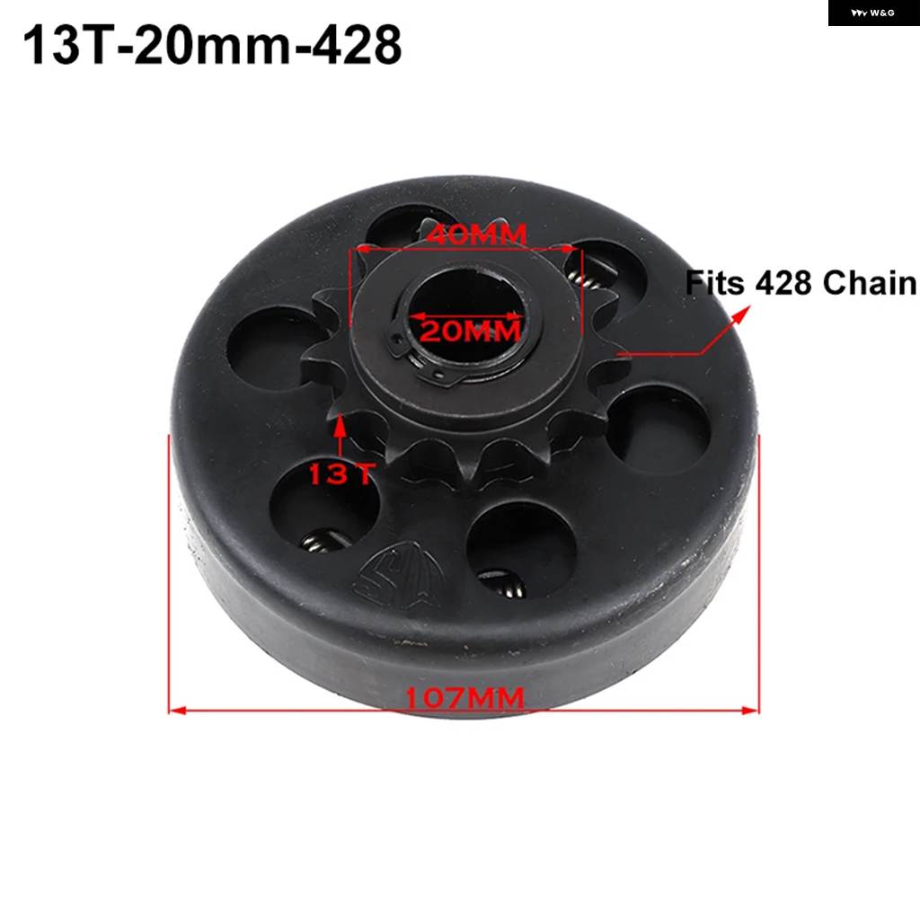 並行輸入品13Tトゥース遠心自動クラッチ3/4インチ20MM 25.4MM 428 チェーン GO FUNトロリーミニ バイク ATVカートクラッチドライブ スプロケット_1