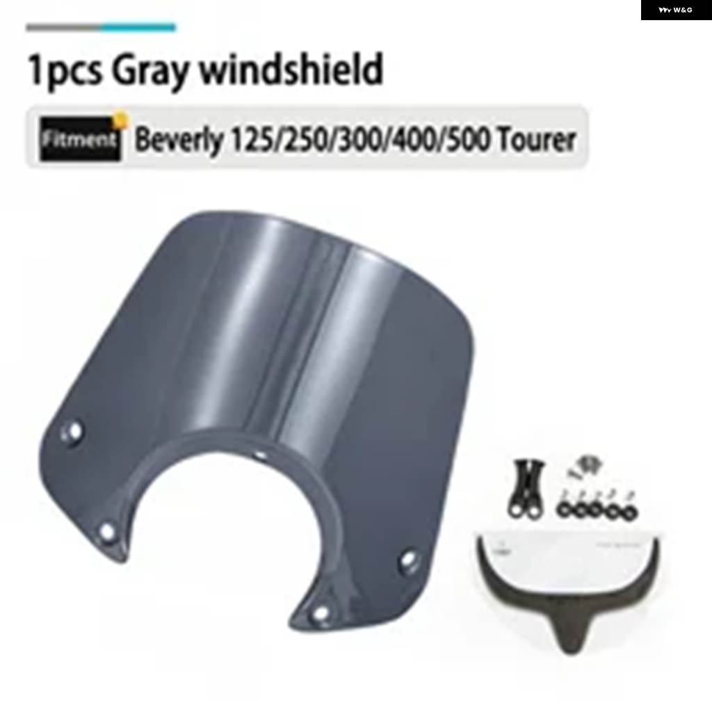 並行輸入品バイク ホワイト グレー ウィンドシールド BEVERLY500400TOURER BEVERLY125 250 300 400 TOURER ウィンドスクリーンの画像