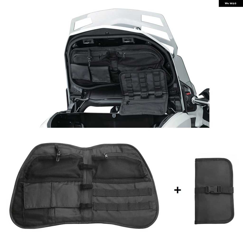 並行輸入品ブラック トランク リッド オーガナイザー バッグ ラゲッジライナー ツールポーチ 収納 バッグ サドルバッグ ホンダ ゴールドウイング GL1800 | ブランド登録なし | 01