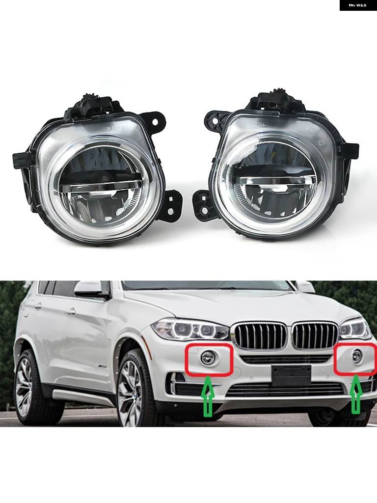 並行輸入品BMW X3 F25 X4 F26 X5 F15 F85 2014 2015 2016 車用 フロント バンパー LED フォグライト ランプ DRL ドライビングランプ 63177317251 | ブランド登録なし | 02