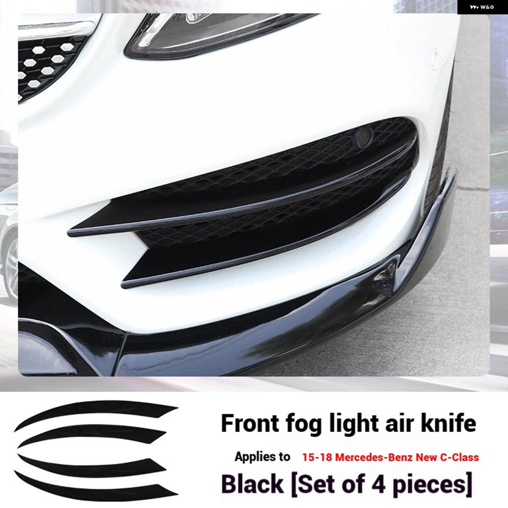 並行輸入品 メルセデス ベンツ C クラス W205 C180 C200 2015-2018 車用 フロントリップ バンパー スポイラー スプリッター フォグランプの画像