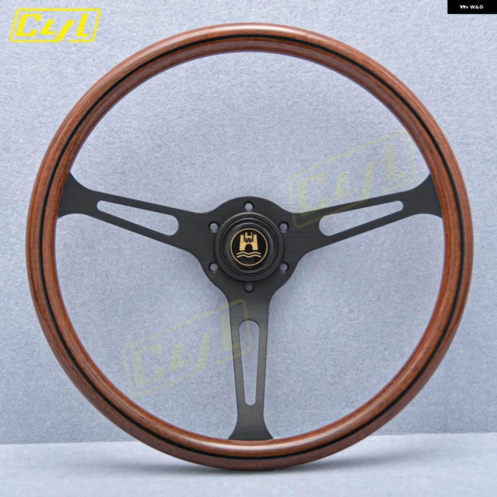 並行輸入品 15インチ 380MM クラシック ウッド スタイル ステアリングホイール ヴィンテージ レトロ スポーツ ステアリングホイール カー_1