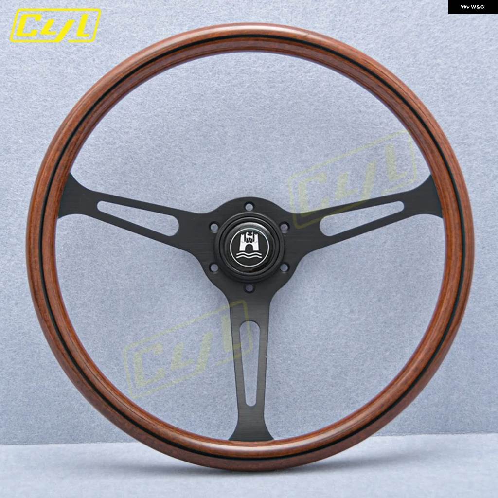 並行輸入品 15インチ 380MM クラシック ウッド スタイル ステアリングホイール ヴィンテージ レトロ スポーツ ステアリングホイール カー_4