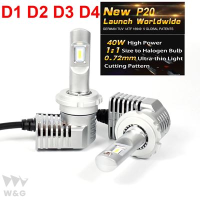 オーダー スーパーミニサイズ D1S D2S D3S D4S CSP チップ P20 LED ヘッドライトオールインワンターボファン 1:1 フロント電球ラン