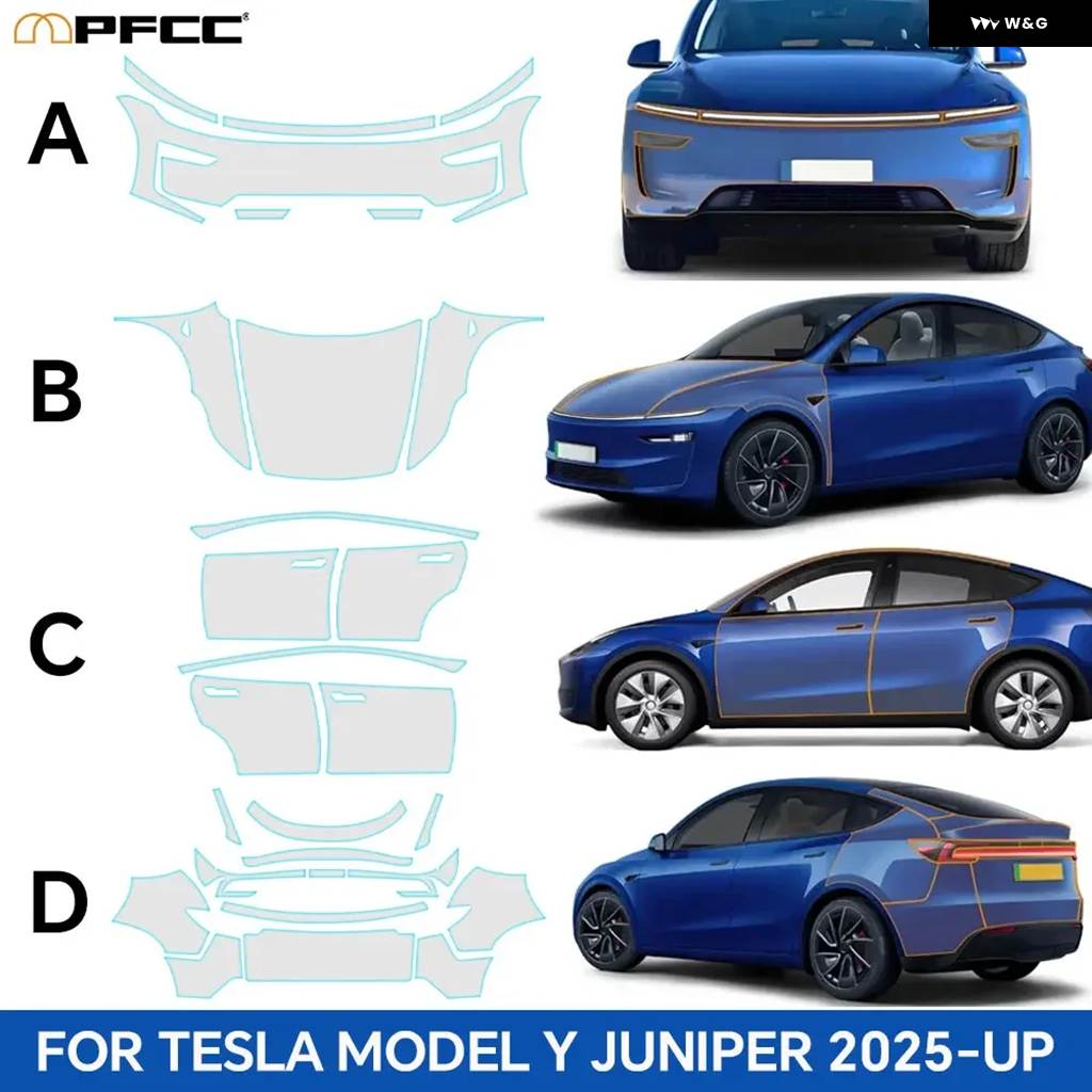 並行輸入品 テスラ モデルY ジュニパー 2025 2026 ペイントフィルム 自己修復ブラ PPF ボディ ステッカー 傷防止_5