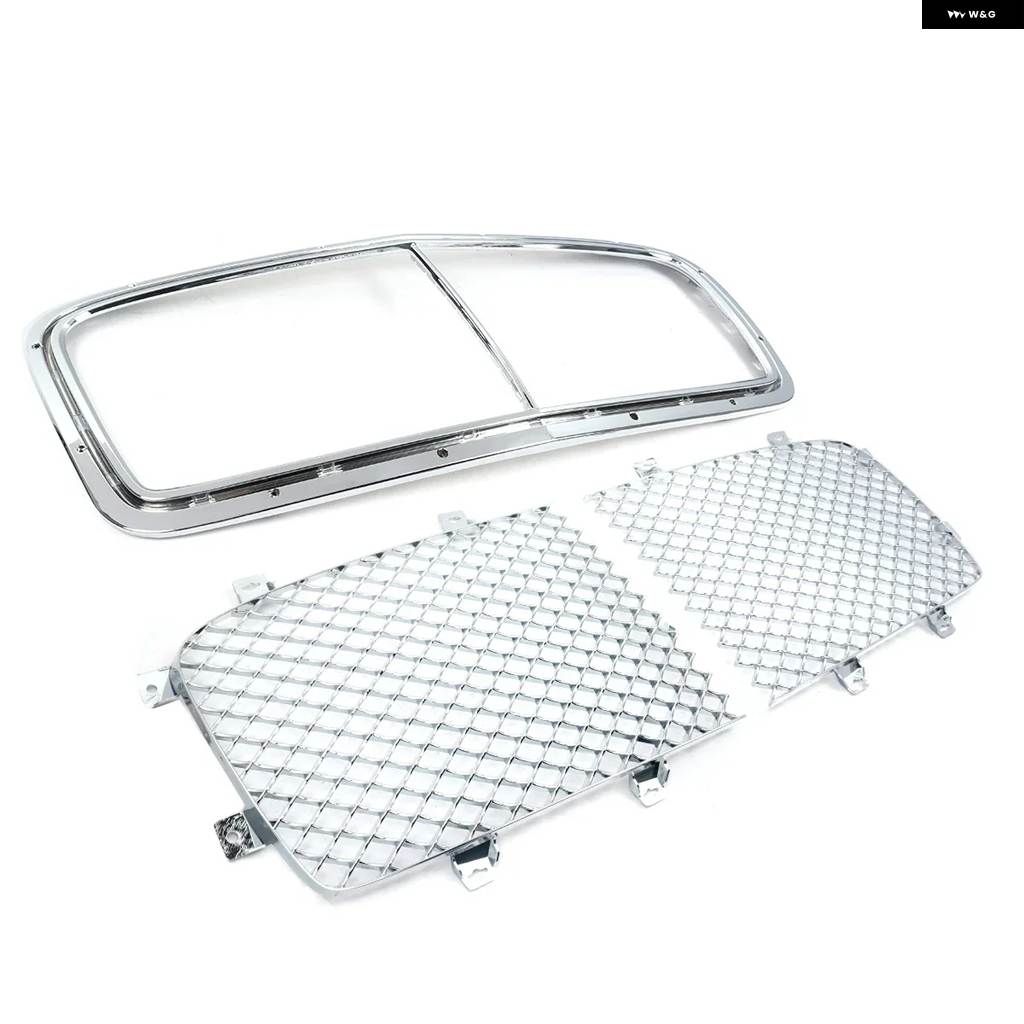 【並行輸入品】センター グリル ベントレー フライングスパー W12 V8 セダン 4ドア フロント バンパー アッパー グリル クローム 2013-2019 ハニカム グリル | ブランド登録なし | 01