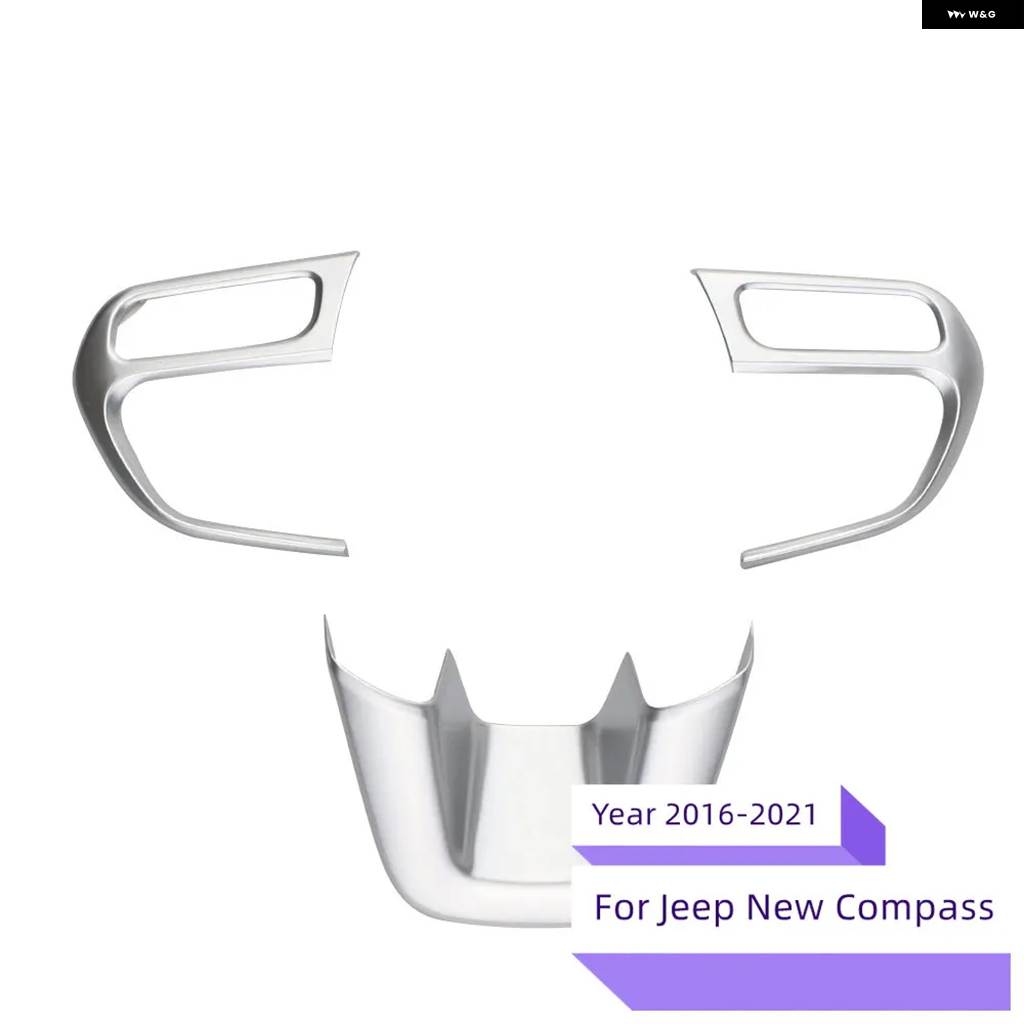 並行輸入品 ABSクローム ステアリングホイール カバー トリム ステッカー ジープ コンパス2017 2018レネゲー | ブランド登録なし | 01