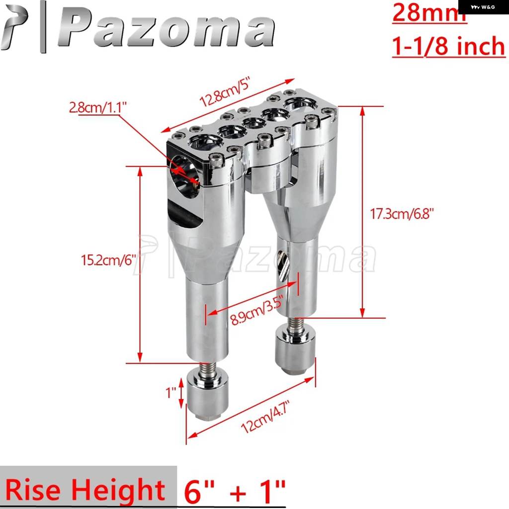 並行輸入品CNC 1-1/8インチ 28MM ハンドルバー バイク ライザー T スタイル ハンドルバー クランプ ハーレー ダイナストリート用 ボブソフテール スポー_1