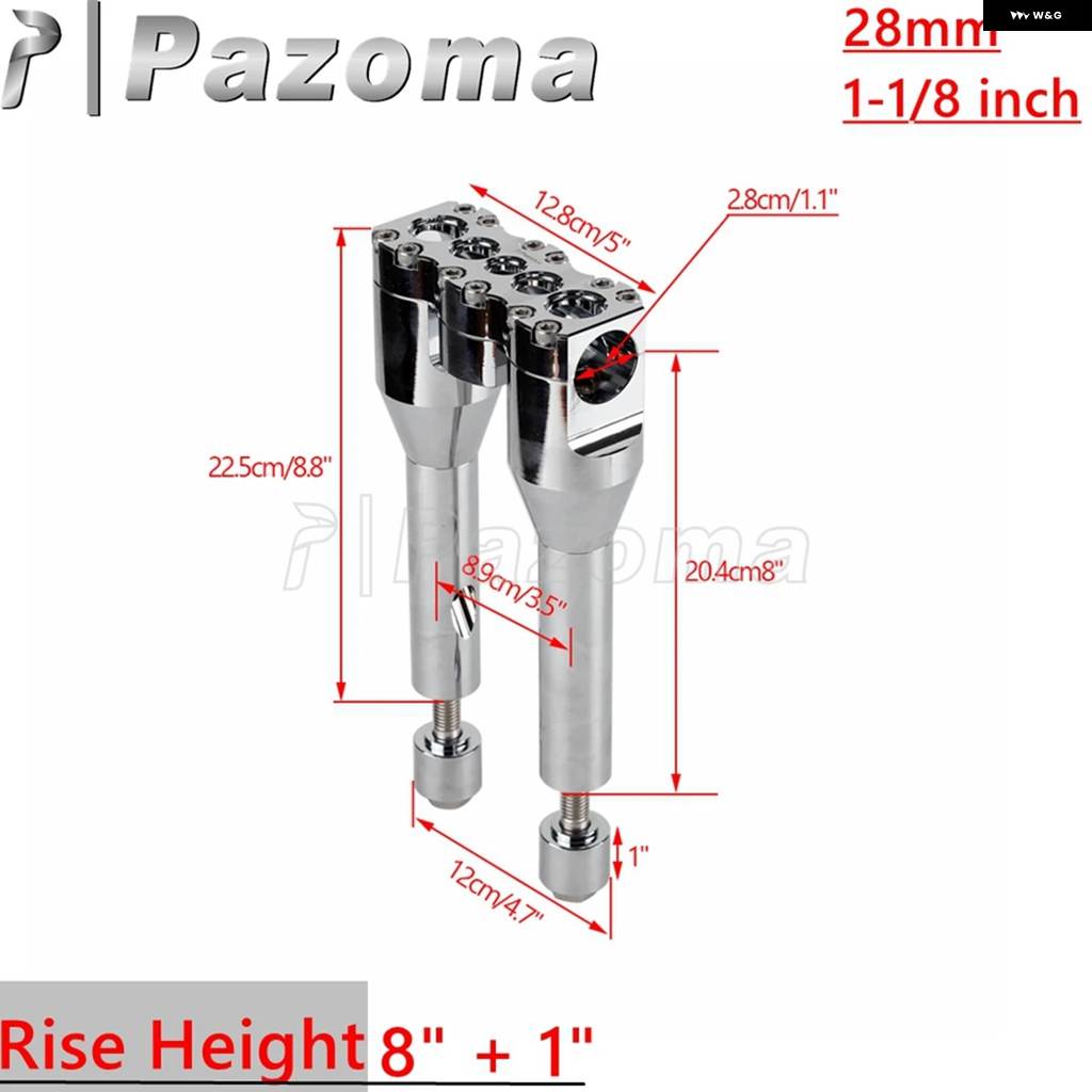 並行輸入品CNC 1-1/8インチ 28MM ハンドルバー バイク ライザー T スタイル ハンドルバー クランプ ハーレー ダイナストリート用 ボブソフテール スポー_2