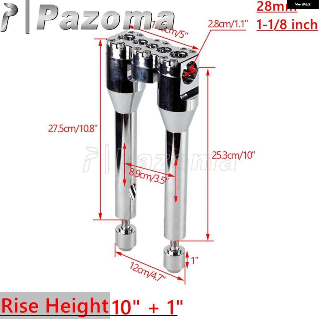 並行輸入品CNC 1-1/8インチ 28MM ハンドルバー バイク ライザー T スタイル ハンドルバー クランプ ハーレー ダイナストリート用 ボブソフテール スポー_3