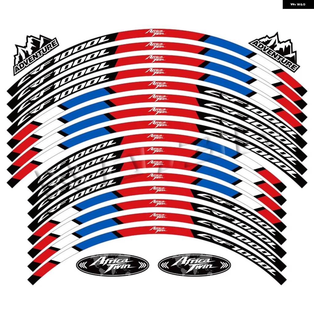 並行輸入品 アフリカツイン CRF1000L CRF 1000 L 反射 バイク ホイールリム デカール モトクロス ハブテープ ステッカー 防水 | ブランド登録なし | 03