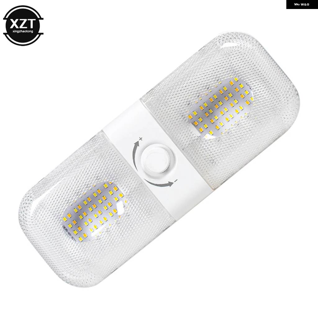 並行輸入品 12/24V 120LED ハイライト RV 読書灯 スイッチ キャブ天井ドームライト 3色可変温度調光可能 キャビンインテ リアランプ | ブランド登録なし | 01