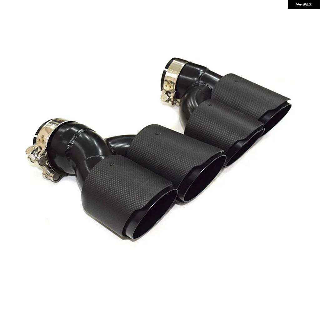 並行輸入品 クアッドエキゾーストチップ サテンレス マフラーチップ Hシェイプ テール パイプ BMW G30 G31 525I 528I 530I 2018+_8