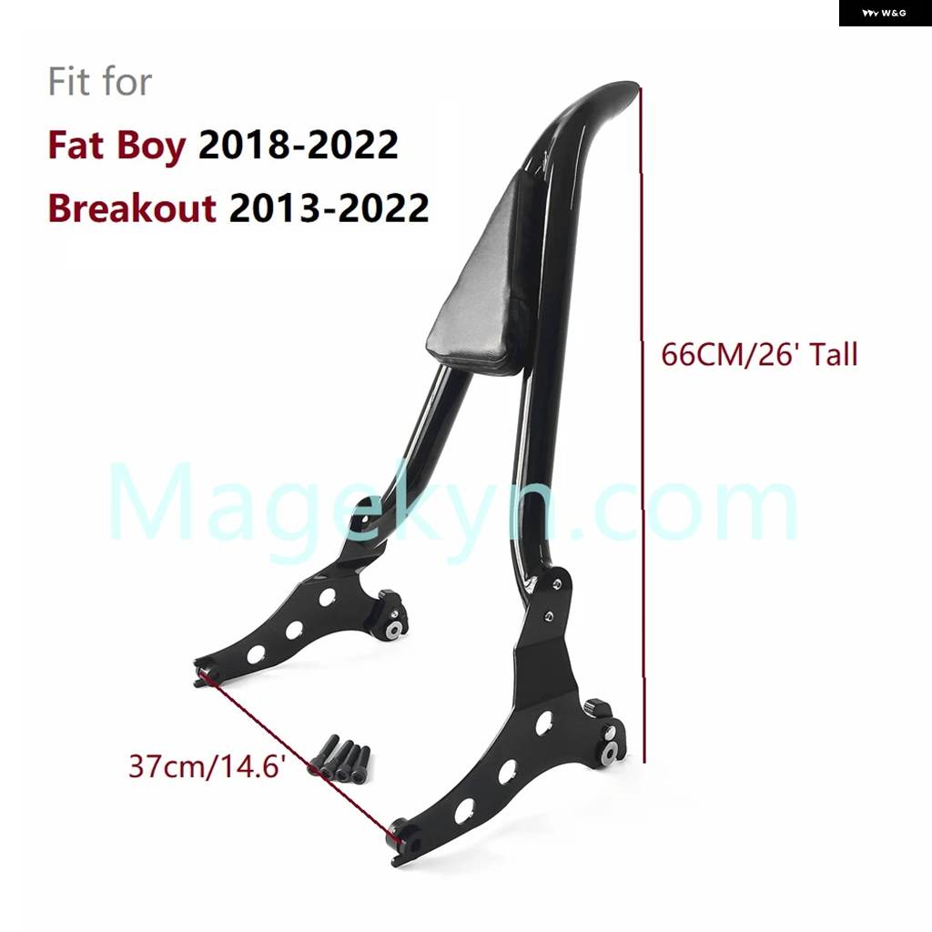 並行輸入品 高さ 26インチ ブレイクアウト ファットボーイ シーシーバー バックレスト ハーレー ソフテイル ファットボーイ 2018_1