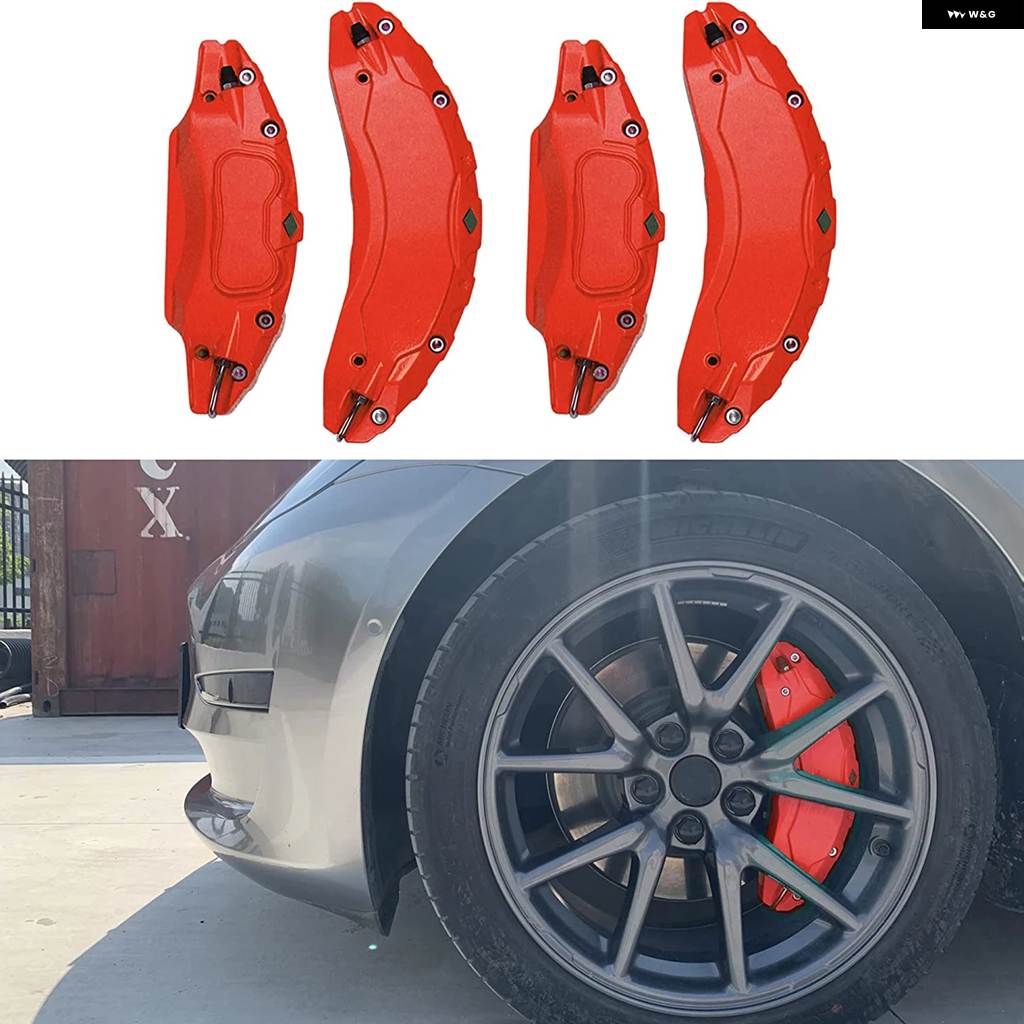 並行輸入品 テスラ モデル3 ブレーキ キャリパー カバー 2017 - 23 4個 18 19インチ ホイールカバー ステッカー 3_1