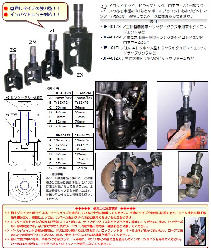 ハスコー HASCO JF-401ZX ボールジョイントリムーバー JF401ZXの説明