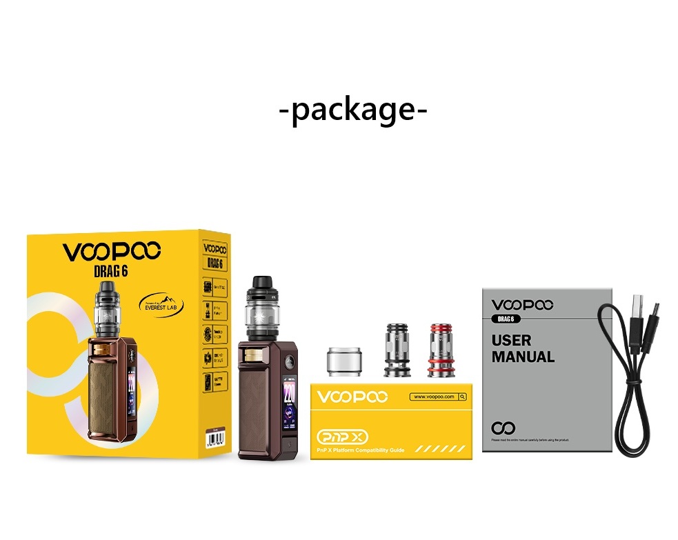 VOOPOO Drag 6 Mod Kit 4400mAh アトマイザーセット mod 本体 vape