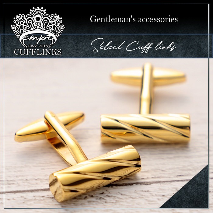 棒 ねじれ シンプル カフス ゴールド 金 | カフリンクス カフス