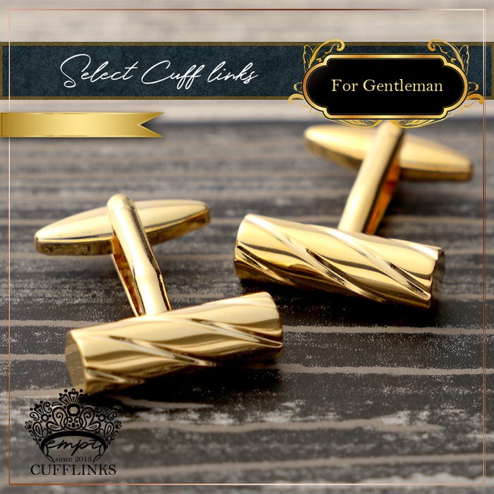 棒 ねじれ シンプル カフス ゴールド 金 | カフリンクス カフス