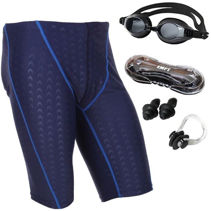 EMPT メンズ フィットネス水着 & ゴーグル セット 耳栓 鼻栓 付フィットネスに最適なスイムウェアスポーツ 男性用 ショートパンツ 競泳水着｜edgesports｜04