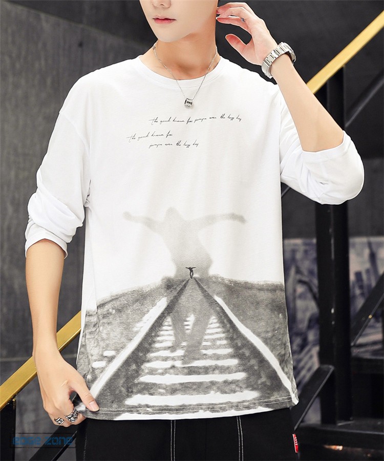 長袖tシャツ メンズ 柄物 ロングスリーブtシャツ 鉄道 長袖 Tシャツ 安い割引 インナーtシャツ オシャレ